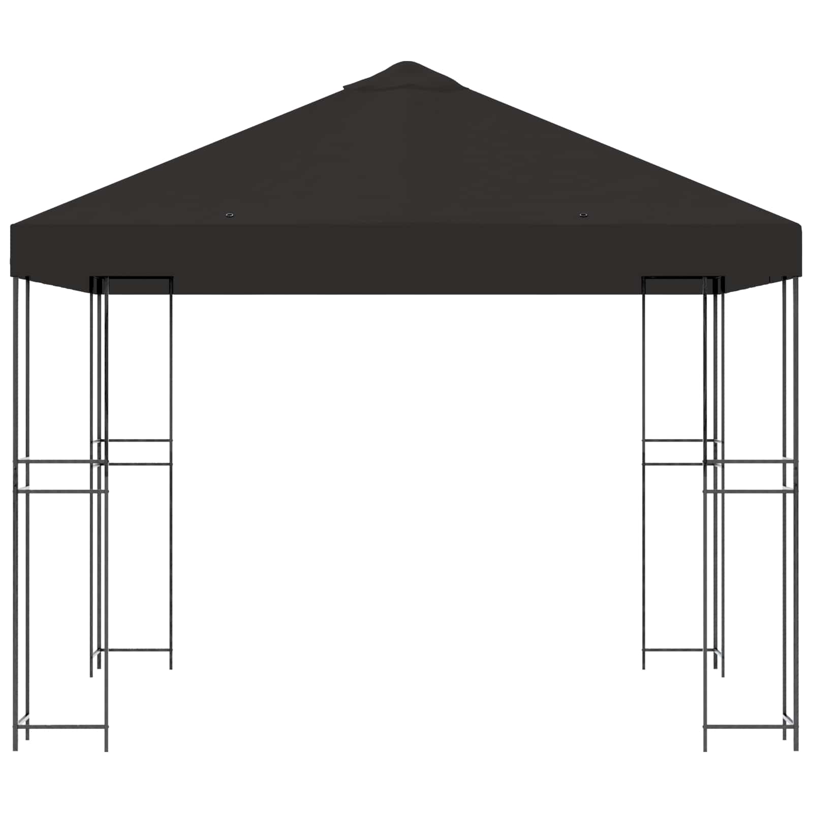 Prieel 3 x 3 m Antracietkleurig Polyester en staal 190 gsm