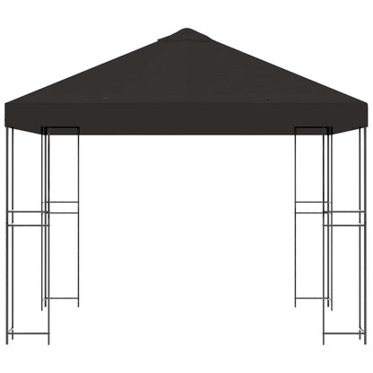 Prieel 3 x 3 m Antracietkleurig Polyester en staal 190 gsm