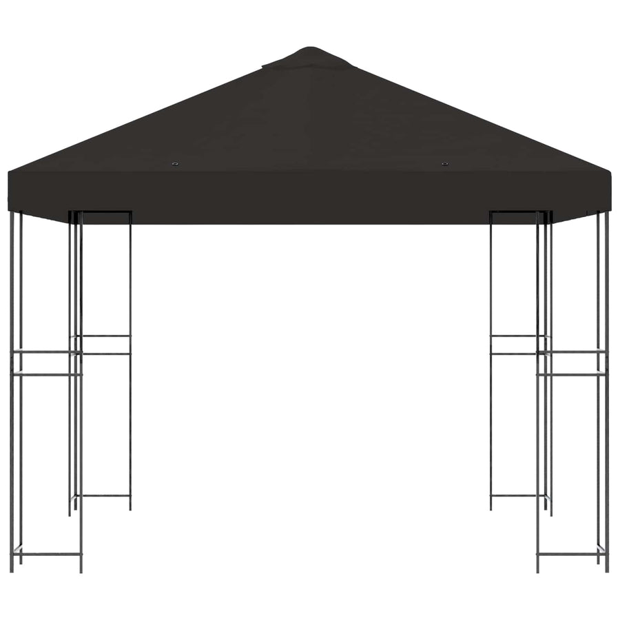 Prieel 3 x 3 m Antracietkleurig Polyester en staal 190 gsm
