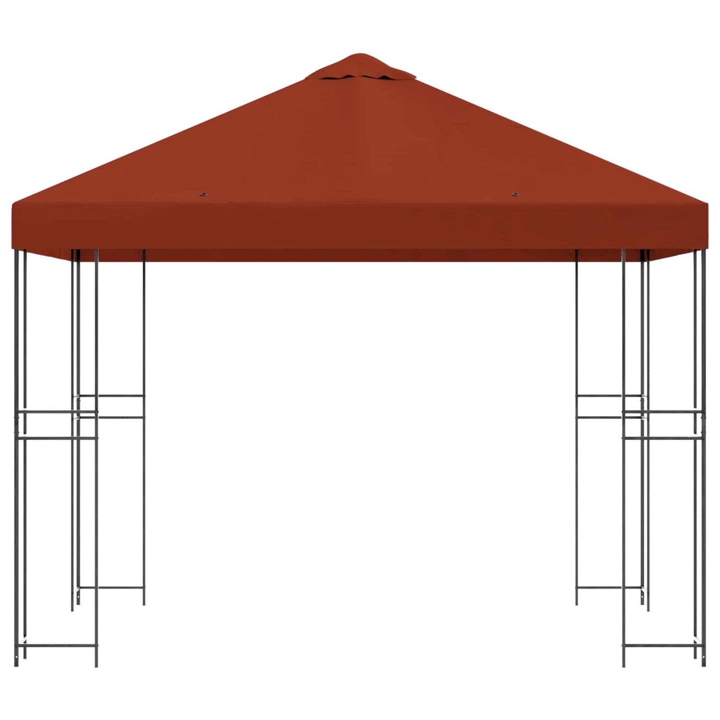 Prieel 3 x 3 m Terracotta Polyester en staal 190 gsm