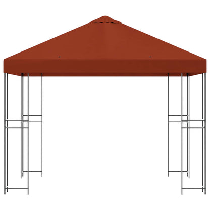 Prieel 3 x 3 m Terracotta Polyester en staal 190 gsm