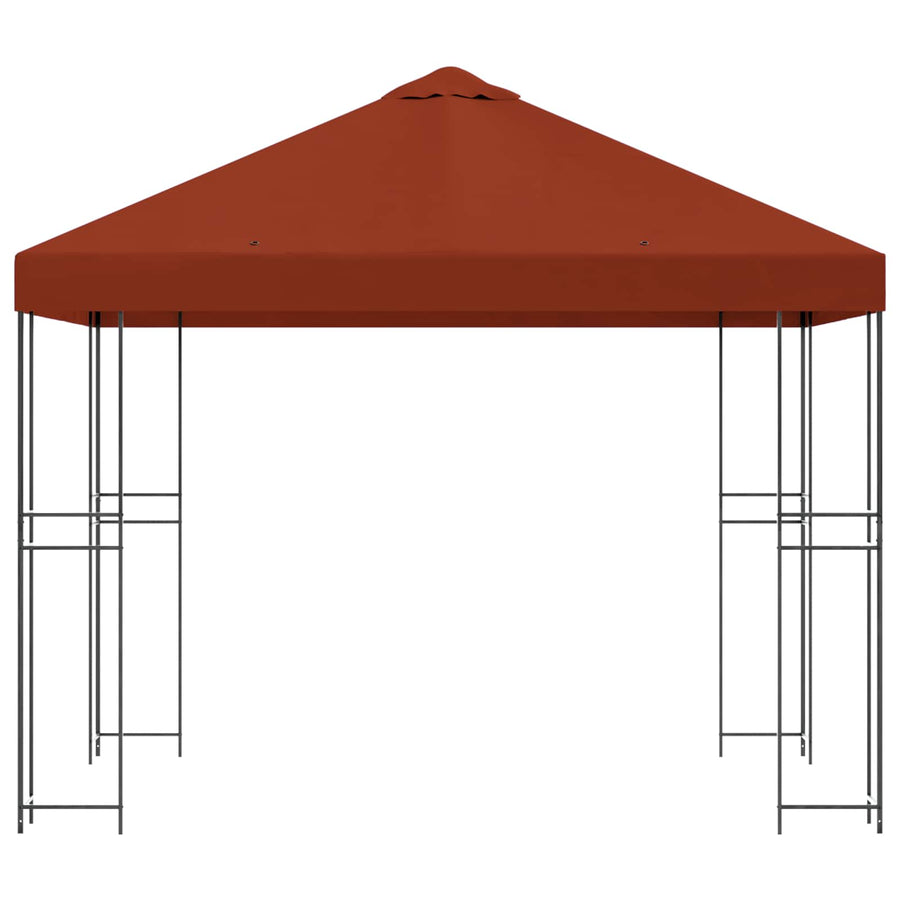 Prieel 3 x 3 m Terracotta Polyester en staal 190 gsm