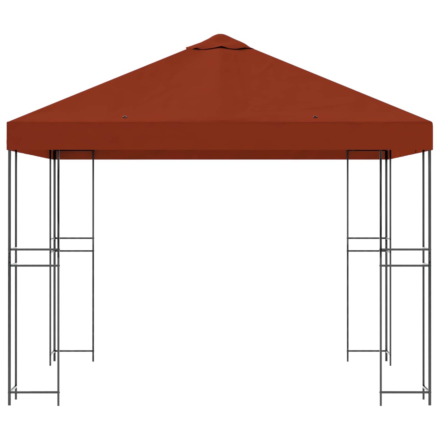 Prieel 3 x 3 m Terracotta Polyester en staal 190 gsm