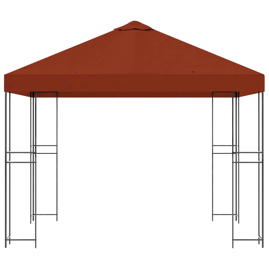 Prieel 3 x 3 m Terracotta Polyester en staal 190 gsm