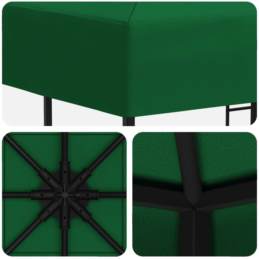 Prieel 3 x 3 m Groen Polyester en staal 190 gsm