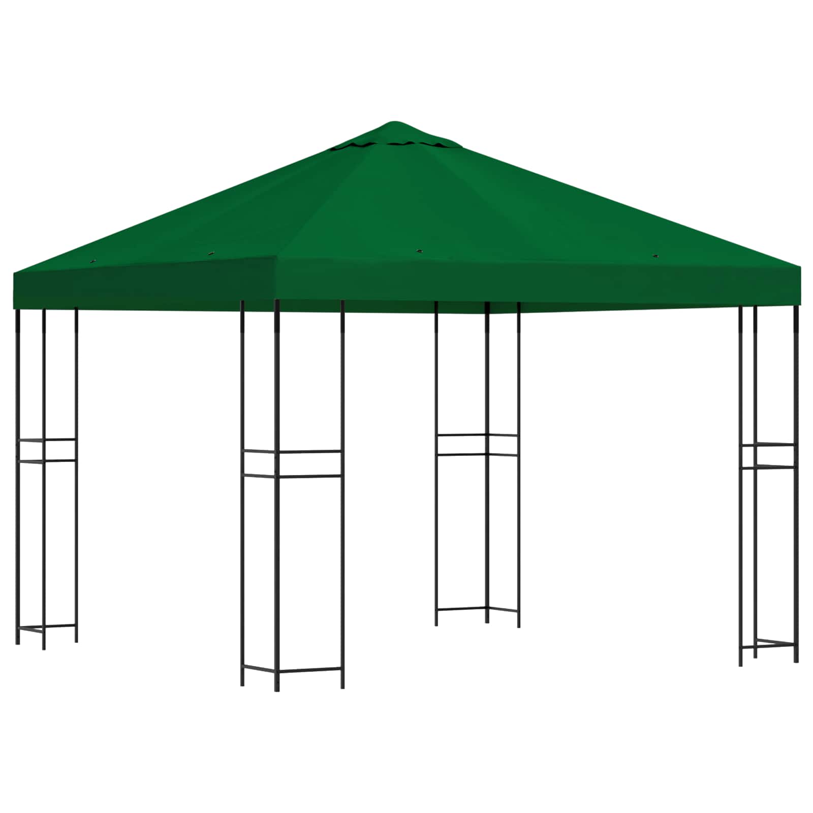 Prieel 3 x 3 m Groen Polyester en staal 190 gsm