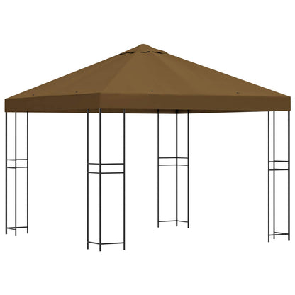 Prieel 3 x 3 m Taupe Polyester en staal 190 gsm