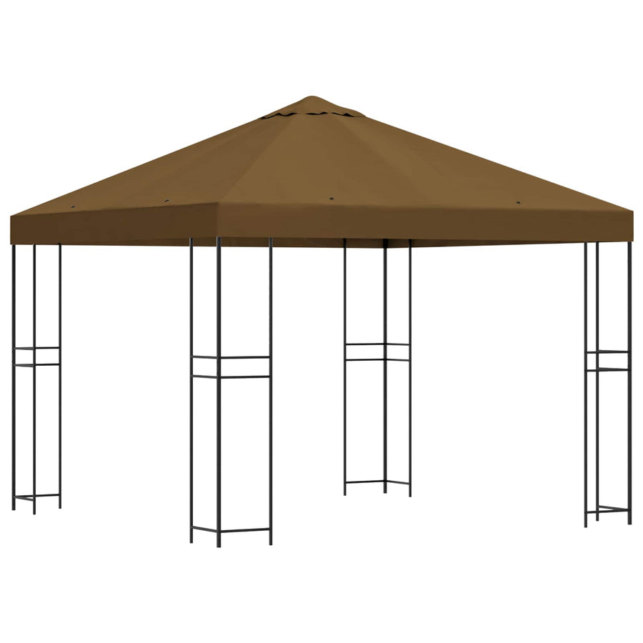 Prieel 3 x 3 m Taupe Polyester en staal 190 gsm