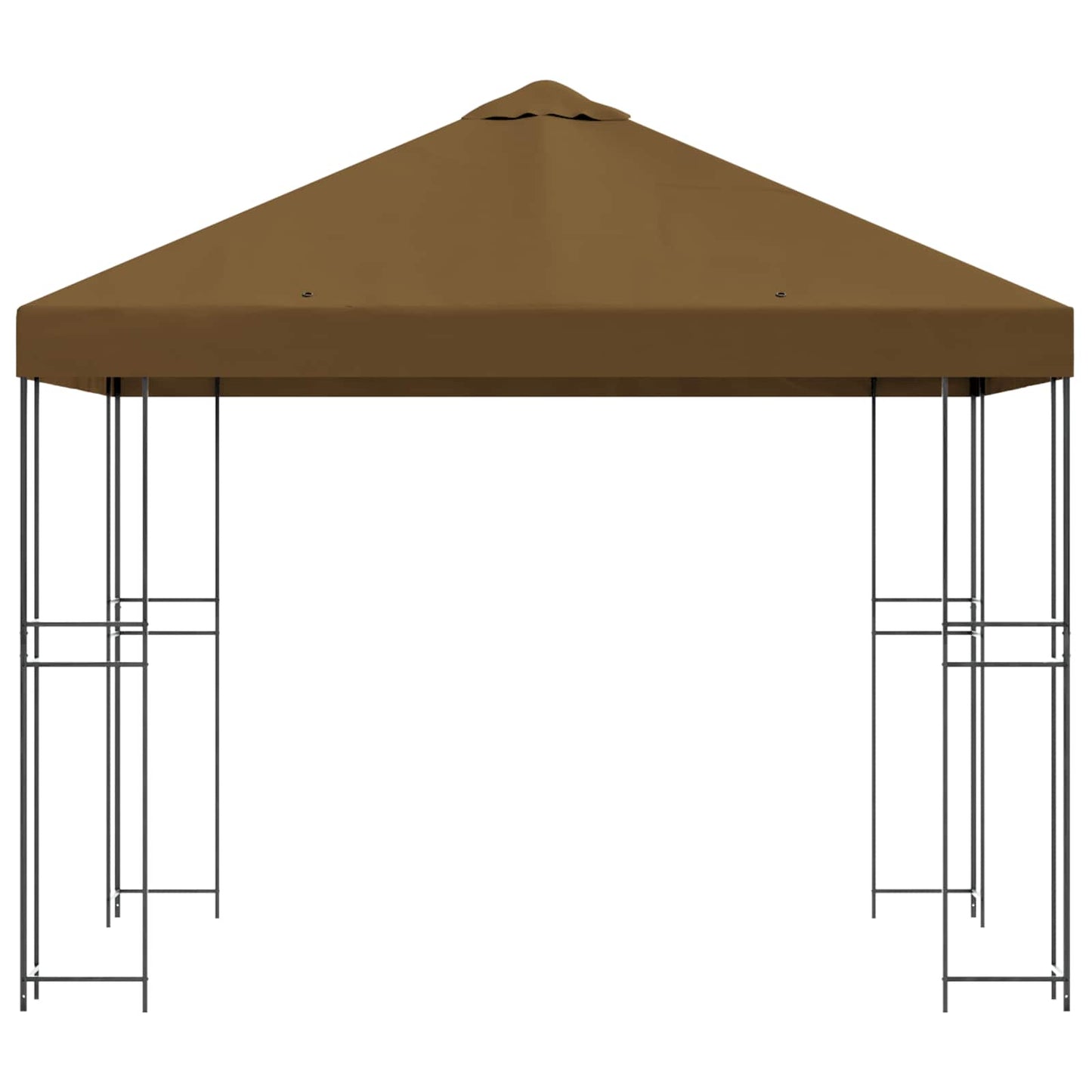 Prieel 3 x 3 m Taupe Polyester en staal 190 gsm