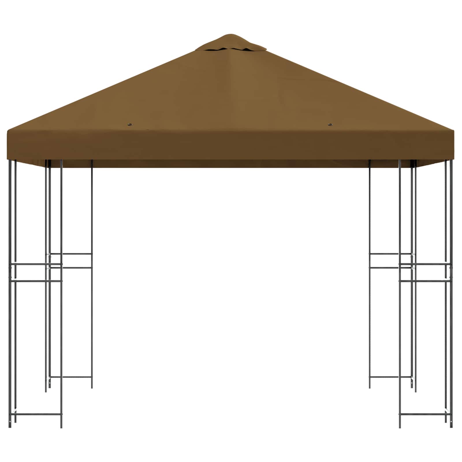 Prieel 3 x 3 m Taupe Polyester en staal 190 gsm