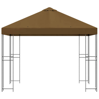 Prieel 3 x 3 m Taupe Polyester en staal 190 gsm