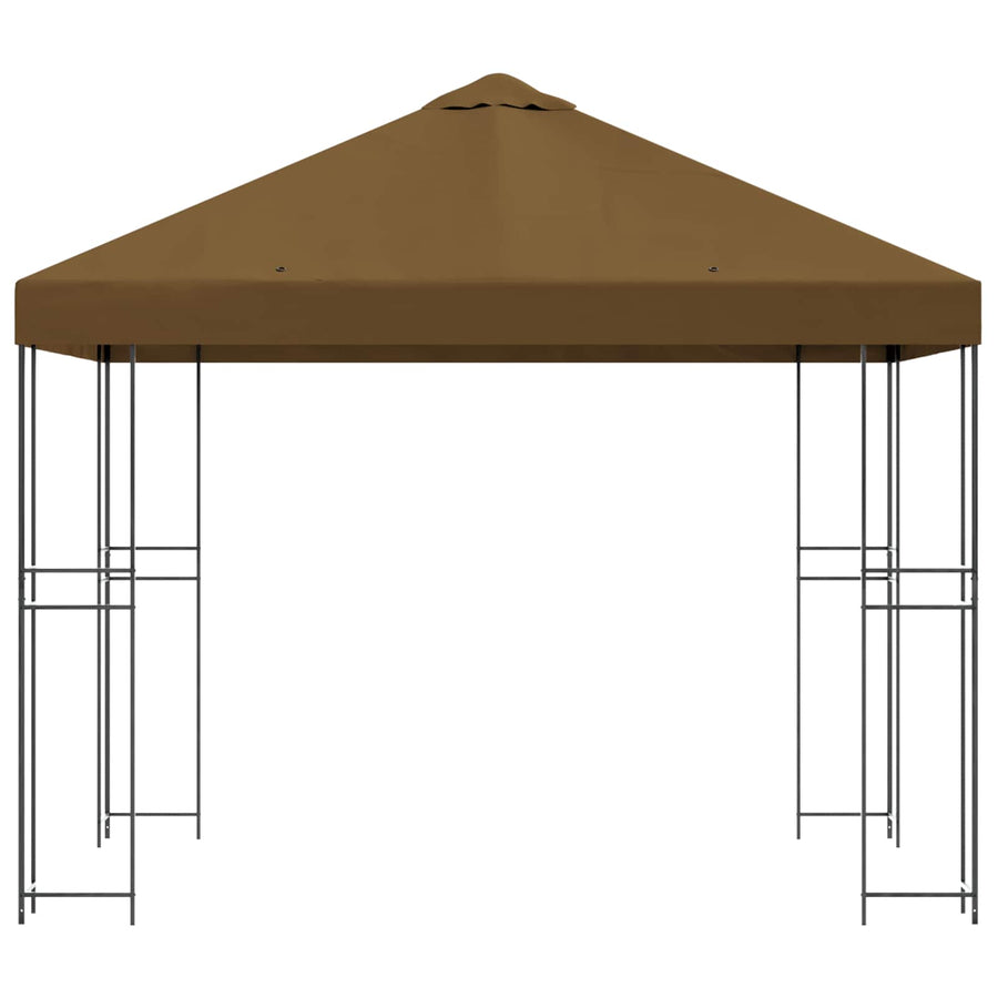 Prieel 3 x 3 m Taupe Polyester en staal 190 gsm