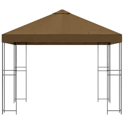 Prieel 3 x 3 m Taupe Polyester en staal 190 gsm