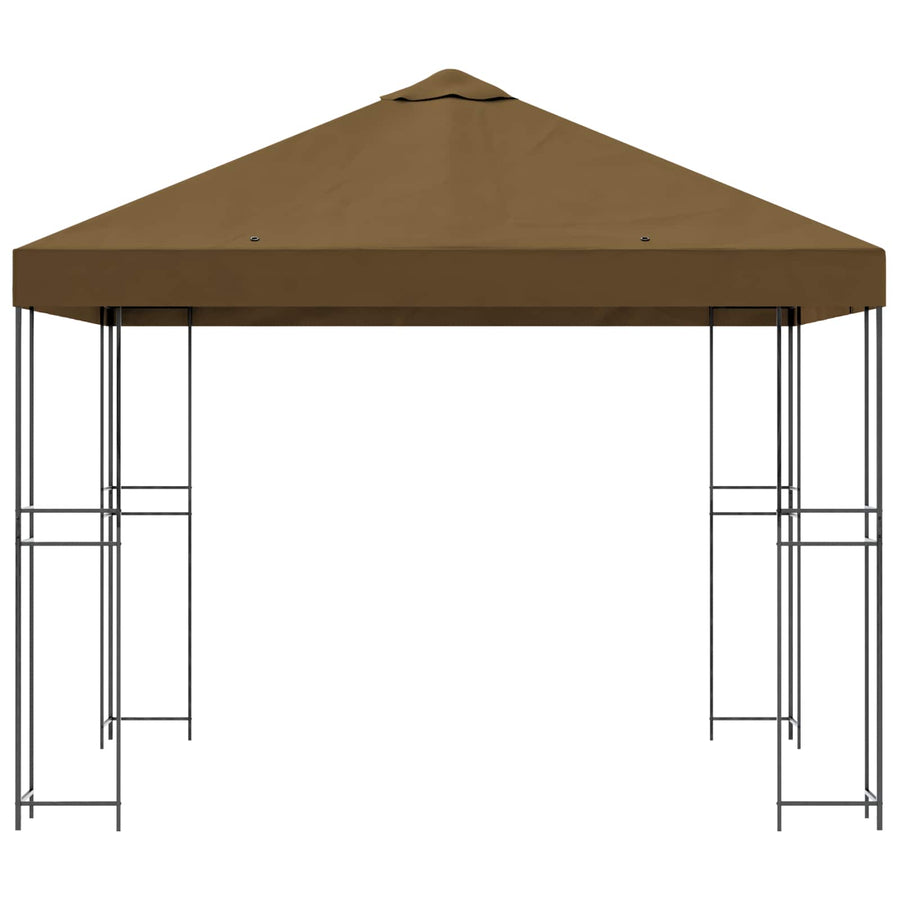 Prieel 3 x 3 m Taupe Polyester en staal 190 gsm