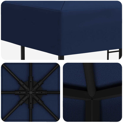 Prieel 3 x 3 m Blauw Polyester en staal 190 gsm