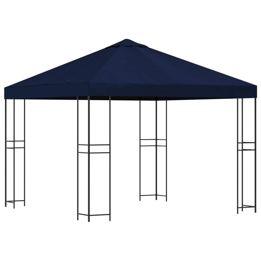 Prieel 3 x 3 m Blauw Polyester en staal 190 gsm