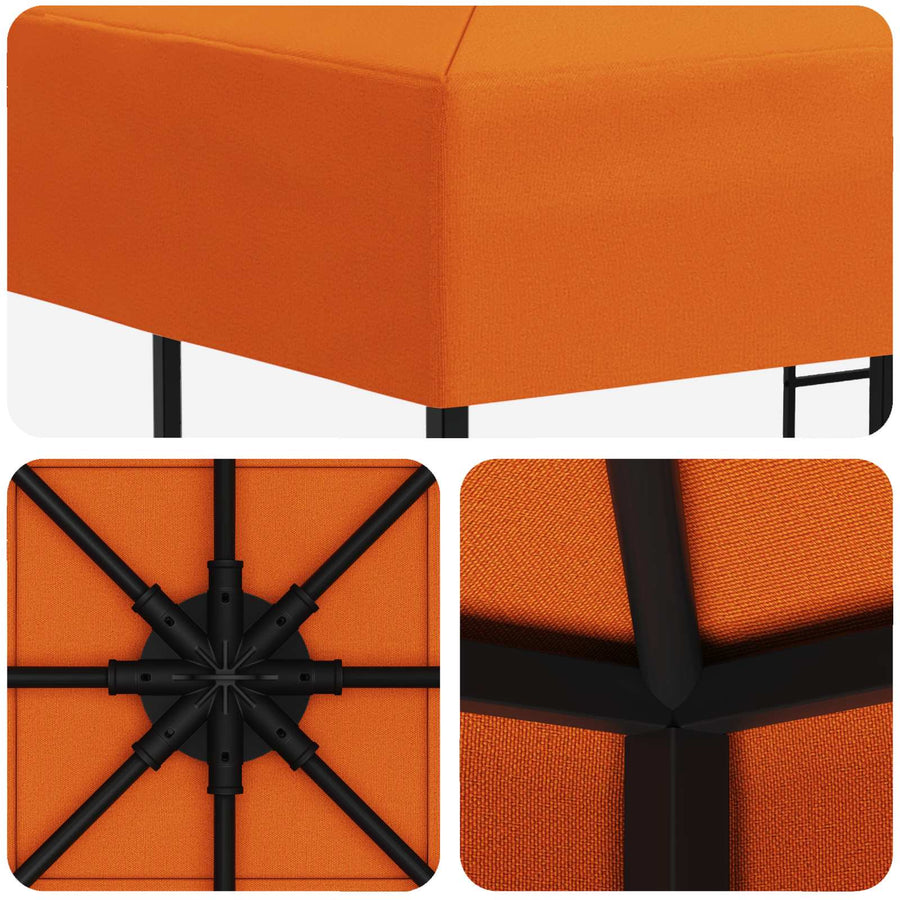 Prieel 3 x 3 m Oranje Polyester en staal 190 gsm