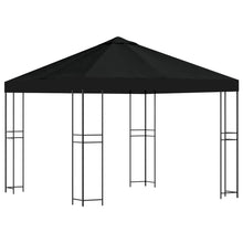 Prieel 3 x 3 m Zwart Polyester en staal 190 gsm