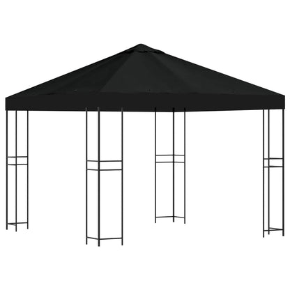 Prieel 3 x 3 m Zwart Polyester en staal 190 gsm