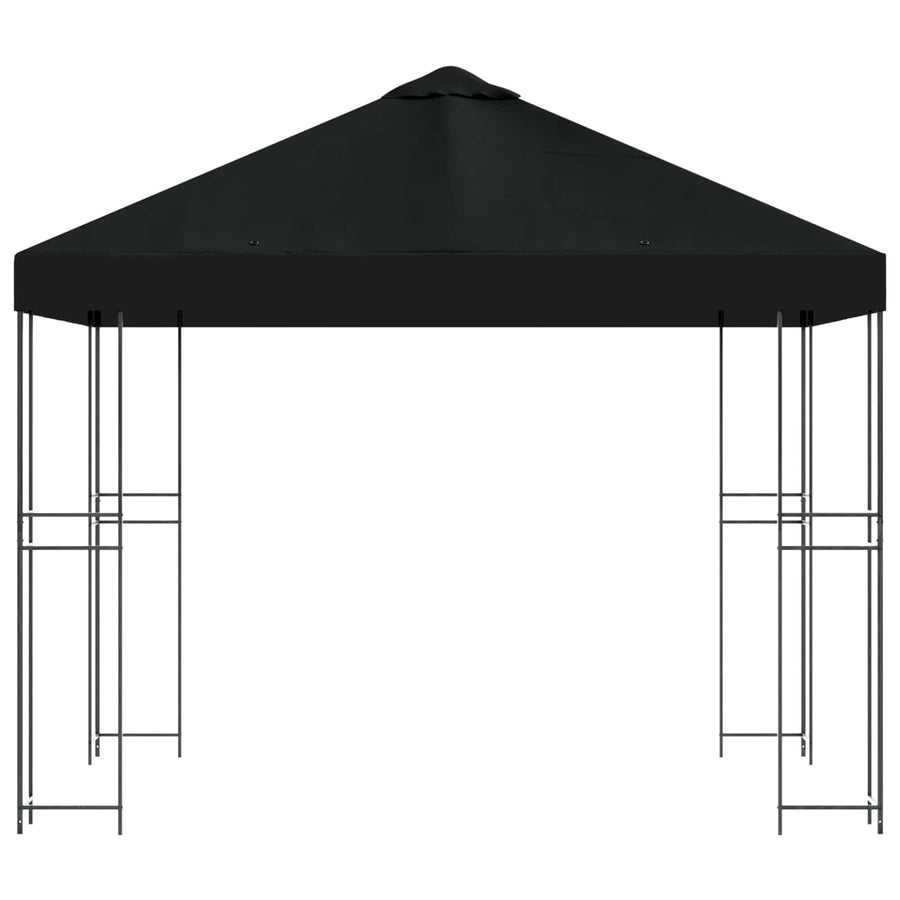 Prieel 3 x 3 m Zwart Polyester en staal 190 gsm