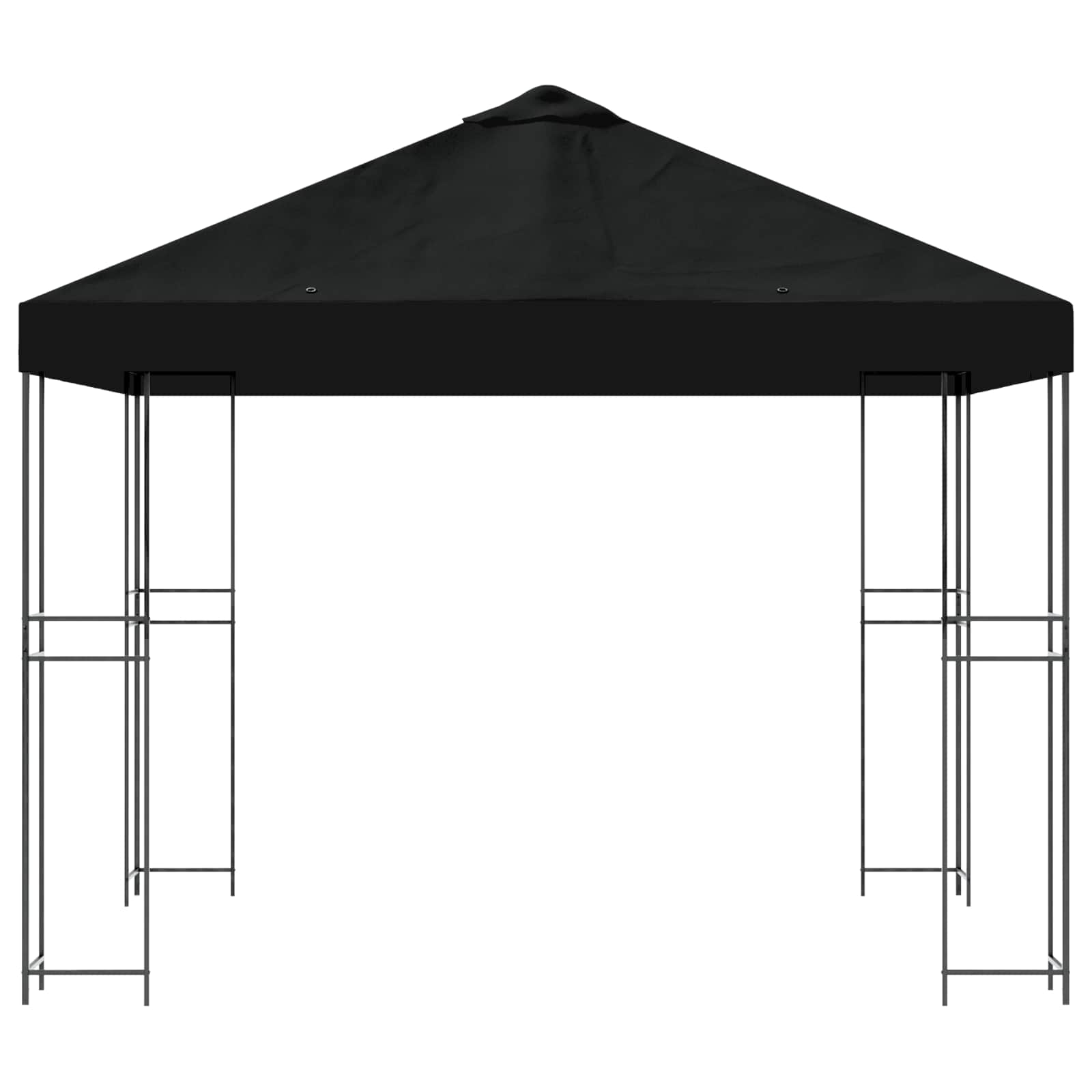Prieel 3 x 3 m Zwart Polyester en staal 190 gsm