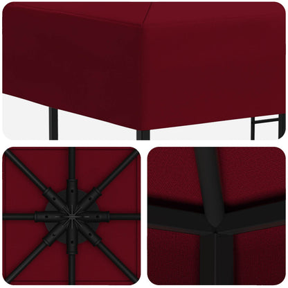 Prieel 3 x 3 m Bordeauxrood Polyester en staal 190 gsm