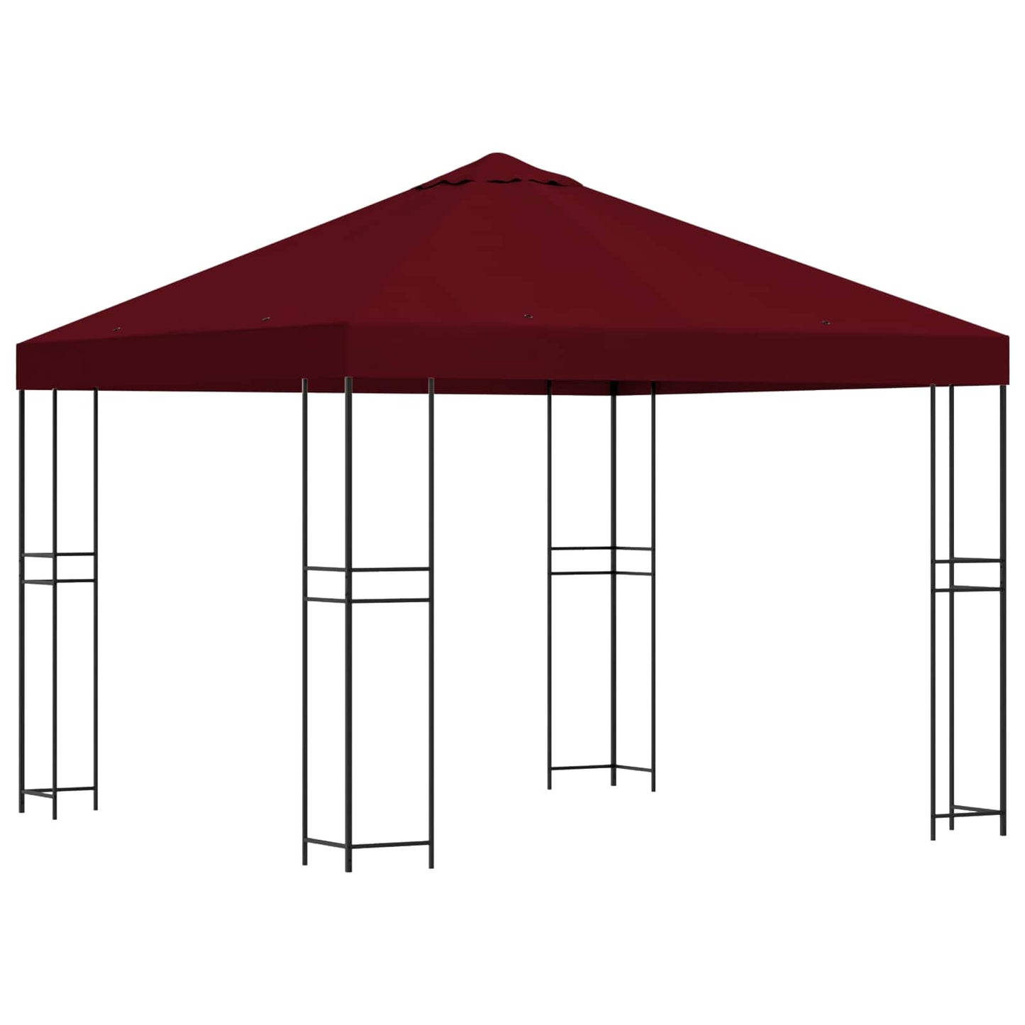 Prieel 3 x 3 m Bordeauxrood Polyester en staal 190 gsm
