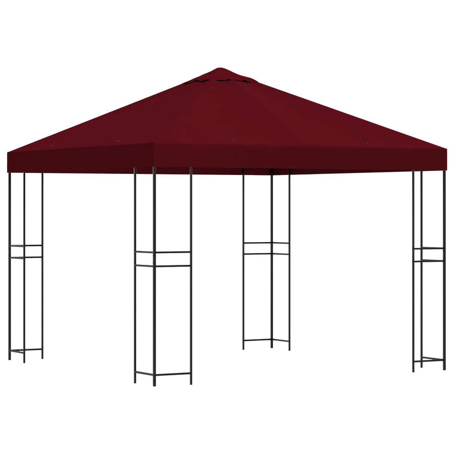 Prieel 3 x 3 m Bordeauxrood Polyester en staal 190 gsm