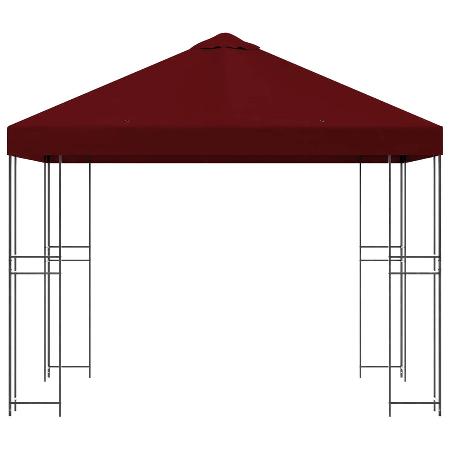 Prieel 3 x 3 m Bordeauxrood Polyester en staal 190 gsm
