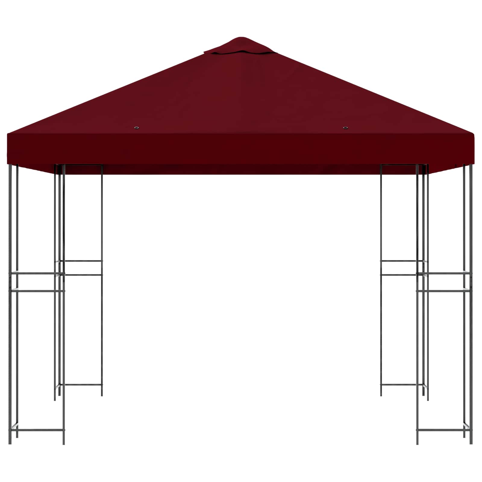 Prieel 3 x 3 m Bordeauxrood Polyester en staal 190 gsm