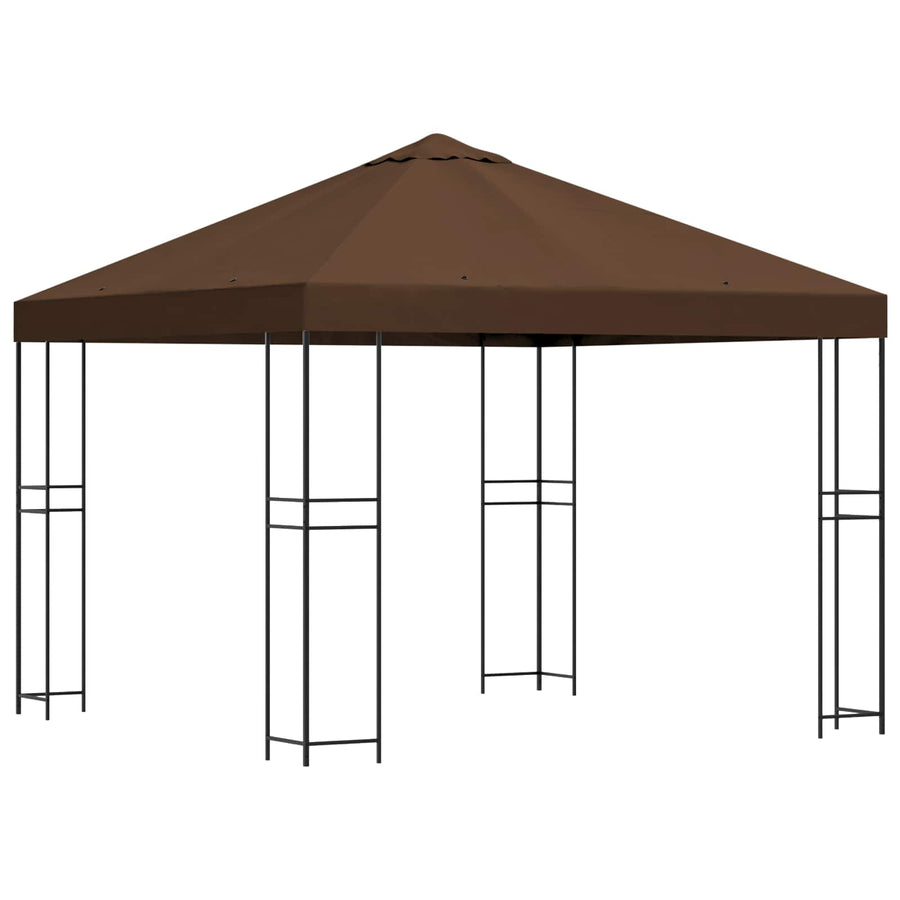 Prieel 3 x 3 m Bruin Polyester en staal 190 gsm