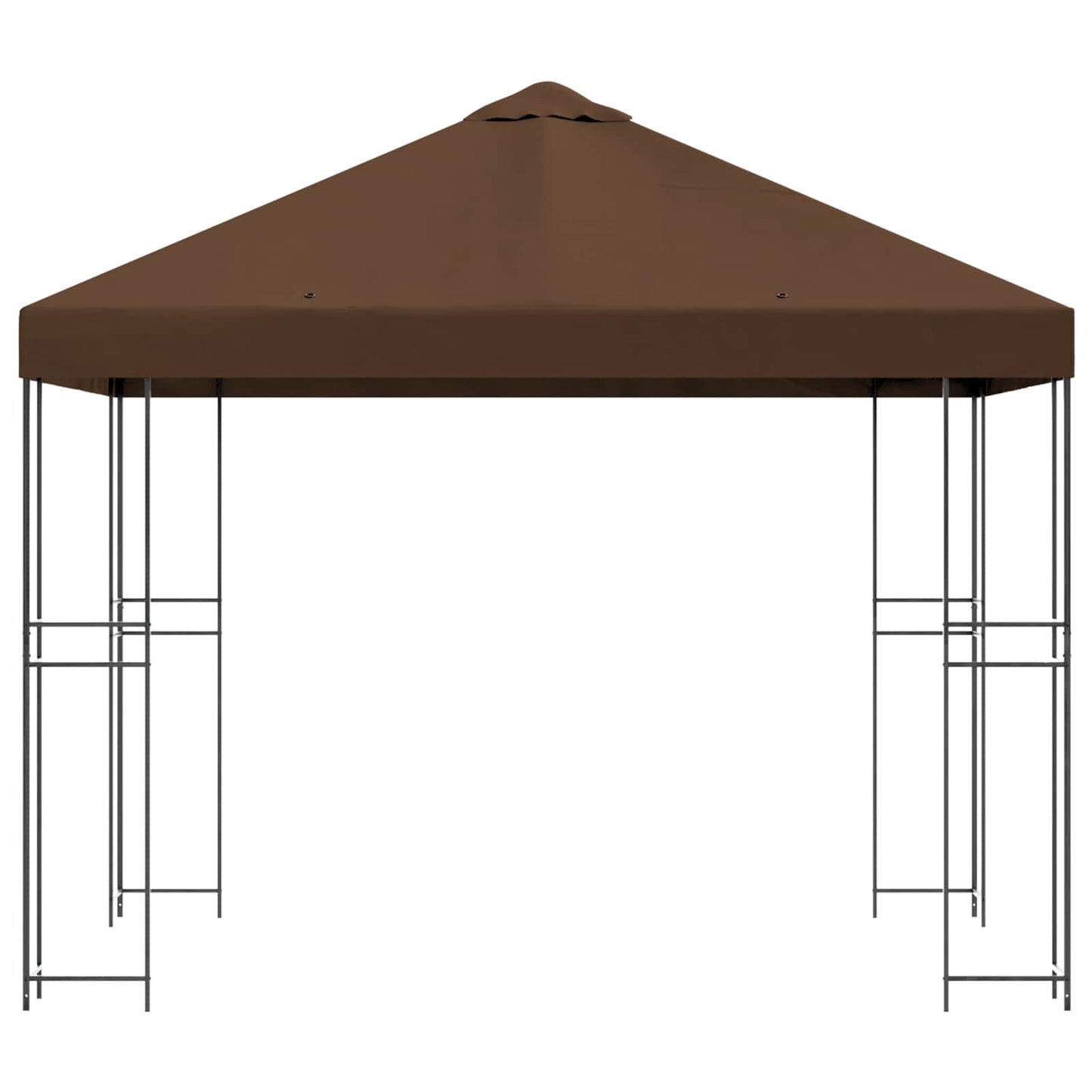 Prieel 3 x 3 m Bruin Polyester en staal 190 gsm