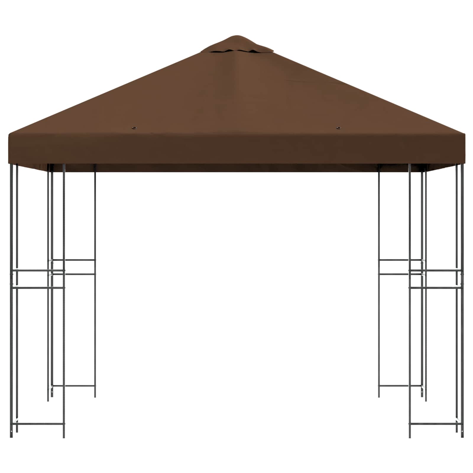 Prieel 3 x 3 m Bruin Polyester en staal 190 gsm