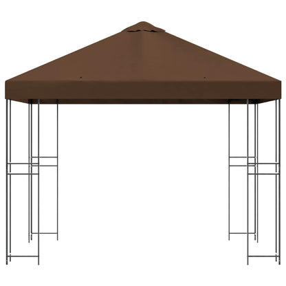 Prieel 3 x 3 m Bruin Polyester en staal 190 gsm