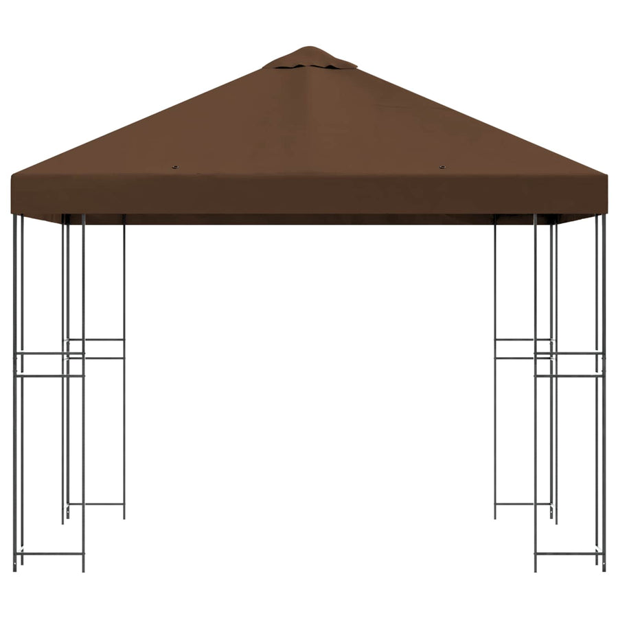 Prieel 3 x 3 m Bruin Polyester en staal 190 gsm