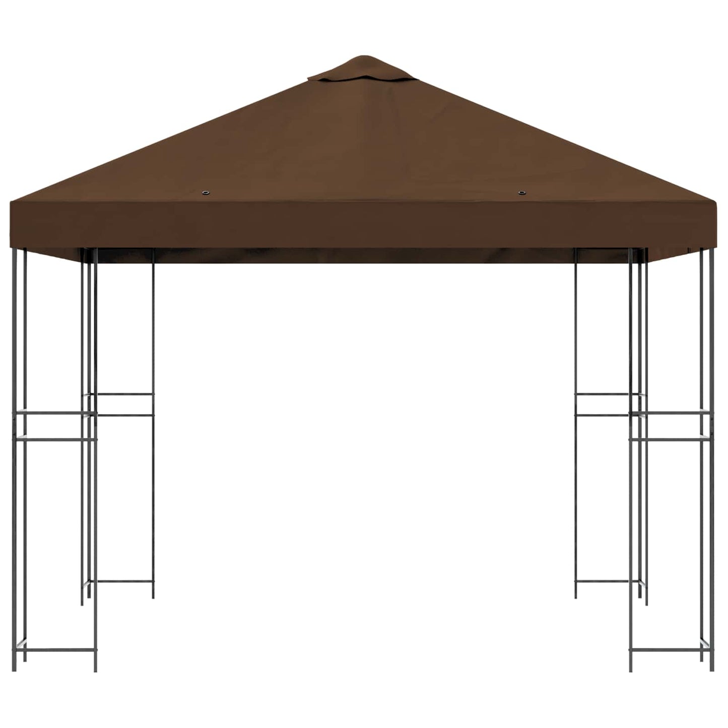 Prieel 3 x 3 m Bruin Polyester en staal 190 gsm