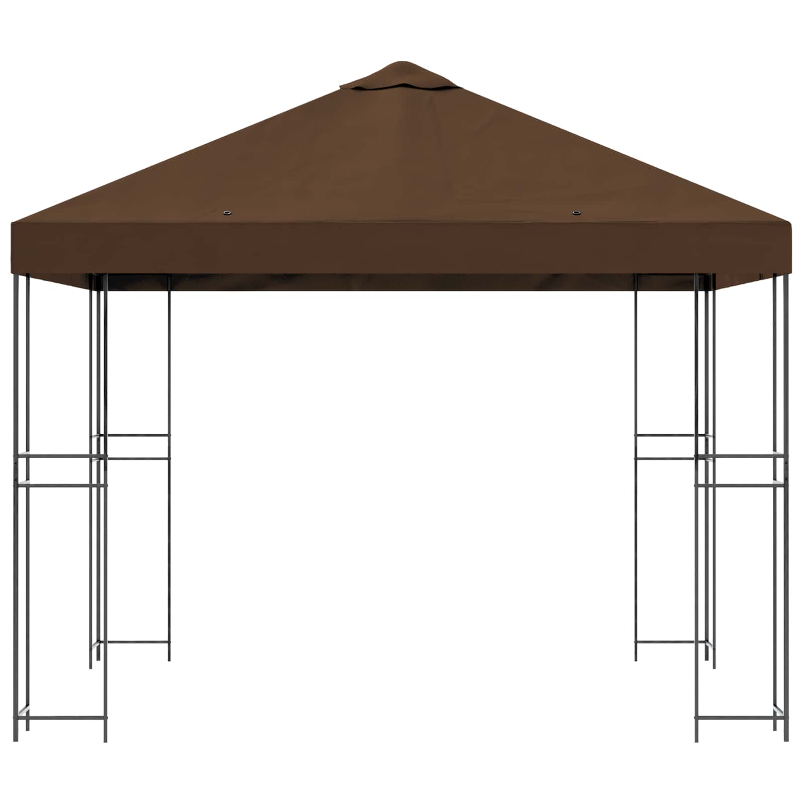 Prieel 3 x 3 m Bruin Polyester en staal 190 gsm
