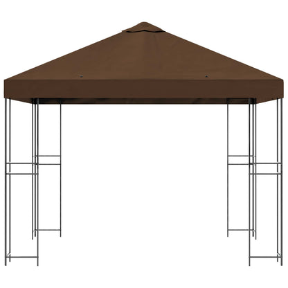 Prieel 3 x 3 m Bruin Polyester en staal 190 gsm