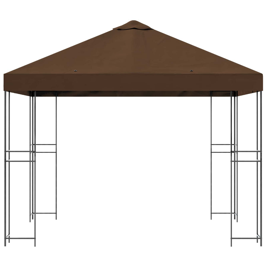 Prieel 3 x 3 m Bruin Polyester en staal 190 gsm