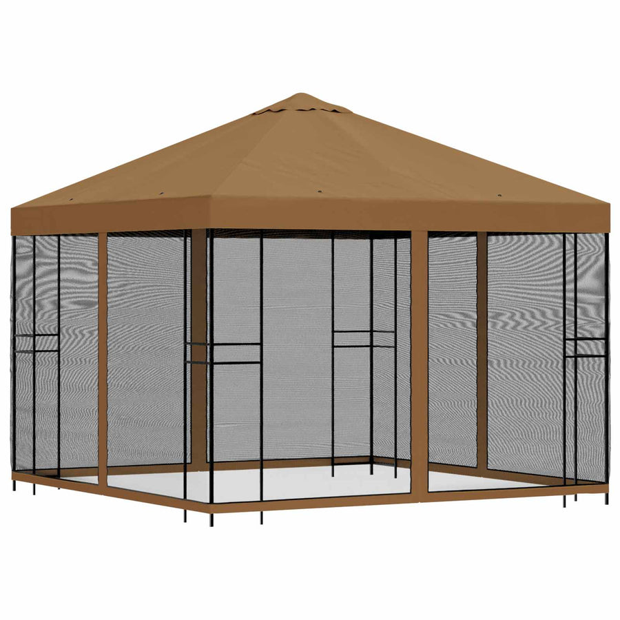 Tuin Gazebo met Zijwanden 3 x 3 m Beige Polyester en staal