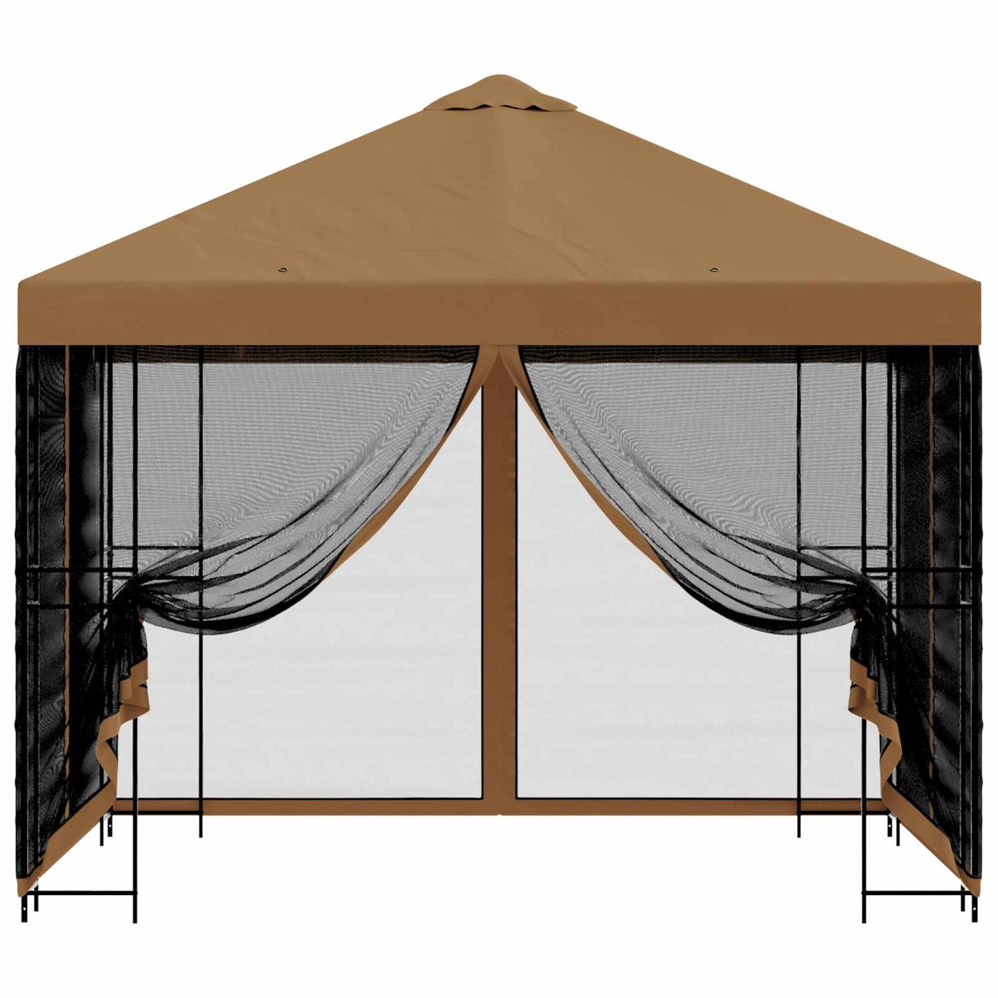 Tuin Gazebo met Zijwanden 3 x 3 m Beige Polyester en staal
