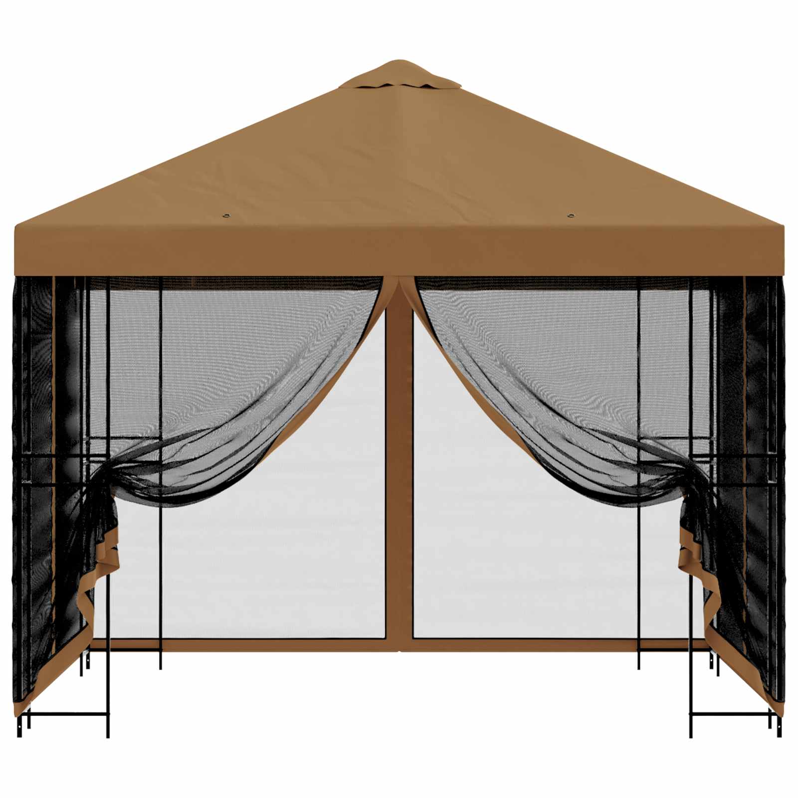 Tuin Gazebo met Zijwanden 3 x 3 m Beige Polyester en staal