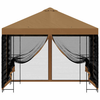 Tuin Gazebo met Zijwanden 3 x 3 m Beige Polyester en staal