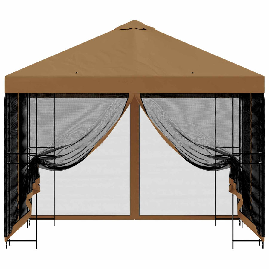 Tuin Gazebo met Zijwanden 3 x 3 m Beige Polyester en staal