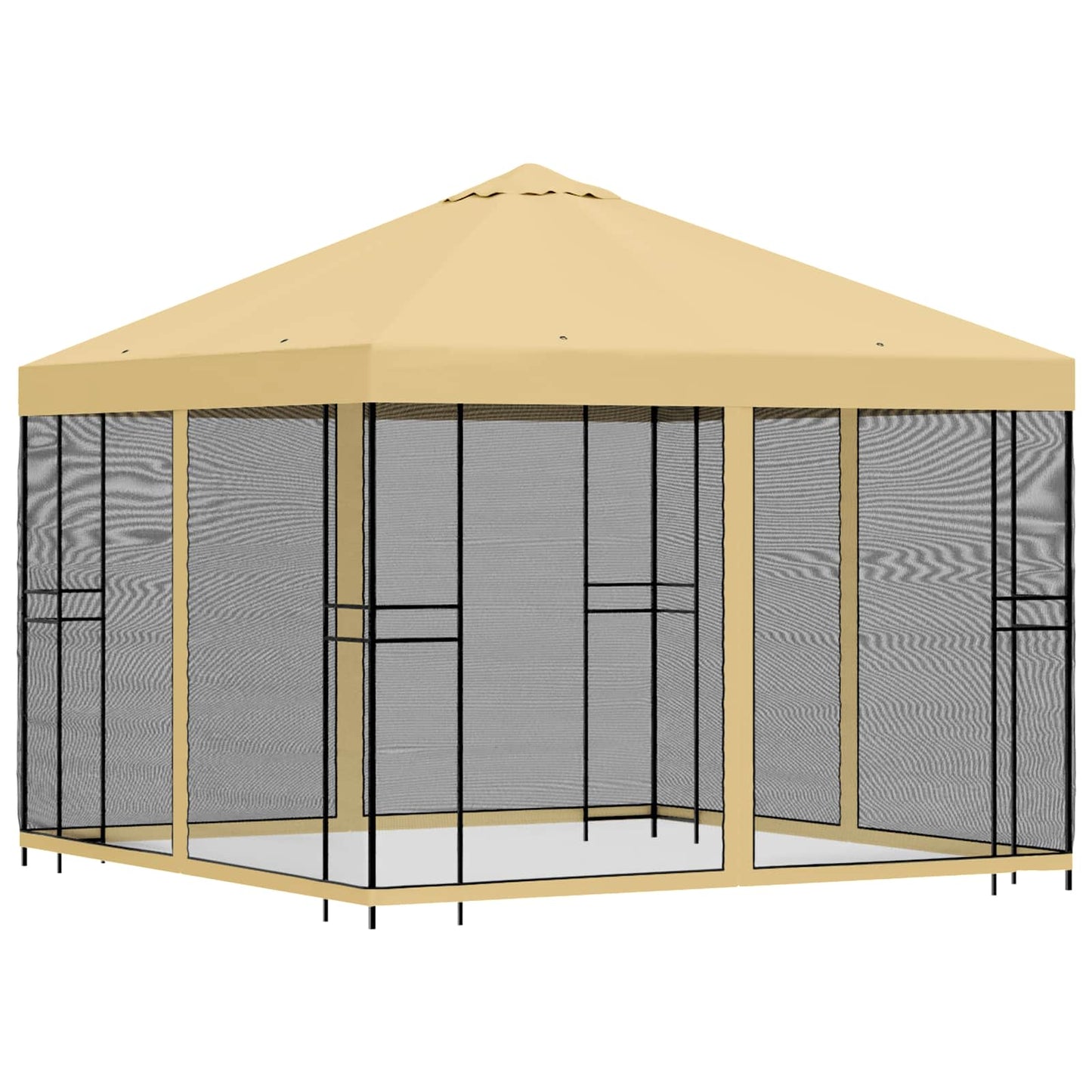 Tuin Gazebo met Zijwanden 3 x 3 m Crèmekleurig