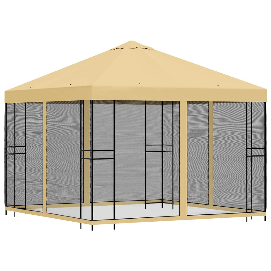 Tuin Gazebo met Zijwanden 3 x 3 m Crèmekleurig