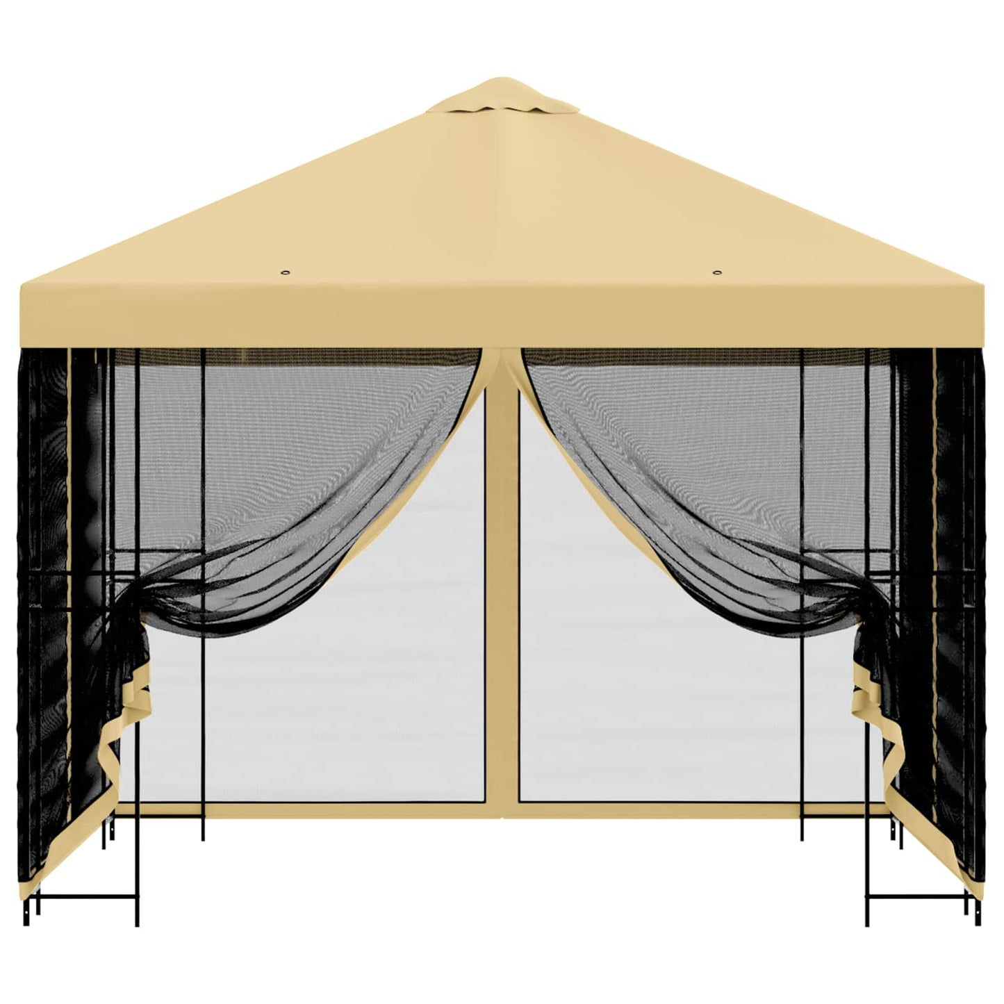 Tuin Gazebo met Zijwanden 3 x 3 m Crèmekleurig