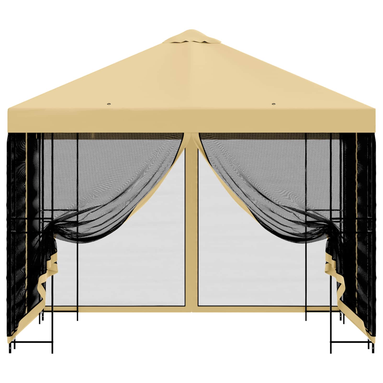 Tuin Gazebo met Zijwanden 3 x 3 m Crèmekleurig