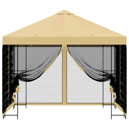 Tuin Gazebo met Zijwanden 3 x 3 m Crèmekleurig
