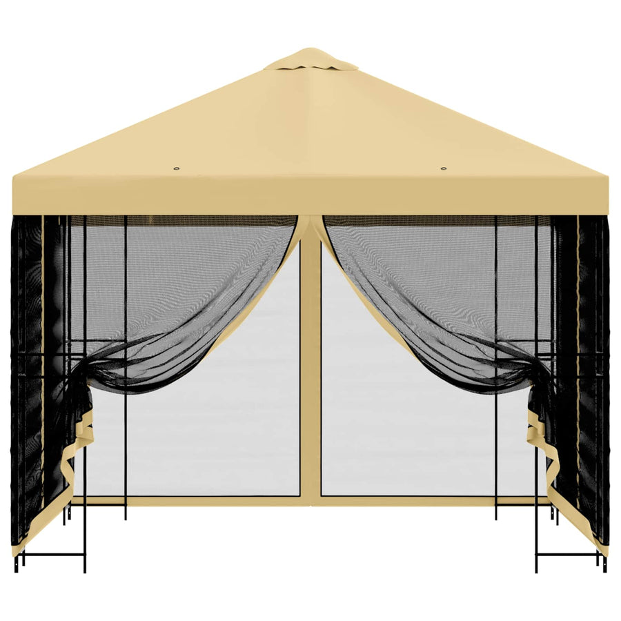 Tuin Gazebo met Zijwanden 3 x 3 m Crèmekleurig